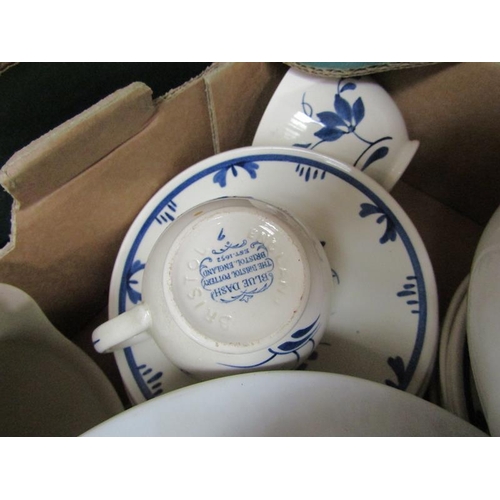 491 - BOX OF BLUE AND WHITE CHINA