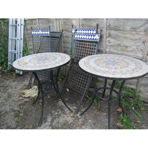 792 - TWO GARDEN TABLES AND CHAIRS