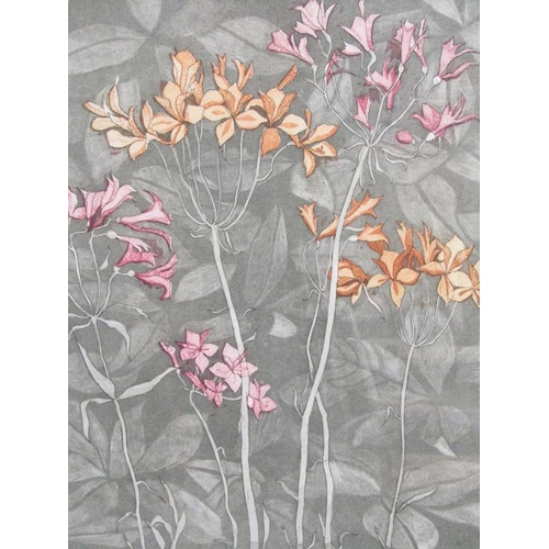 1001 - TESSA BEAVER - PERUVIAN LILLIES, LIMITED EDITION PRINT 47/60 F/G. 58 x 30cms