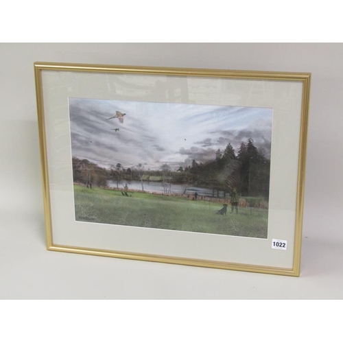 1022 - DON GUNN 1994 - A PHEASANT SHOOT, WATERCOLOUR.  F/G 43 x 28cms