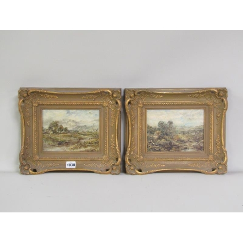 1030 - SIDNEY J GEE - PAIR LANDSCAPES WITH RIVER SETTINGS, OIL ON BOARD.  ONE IS SIGNED, EACH FRAMED 14 x 1... 