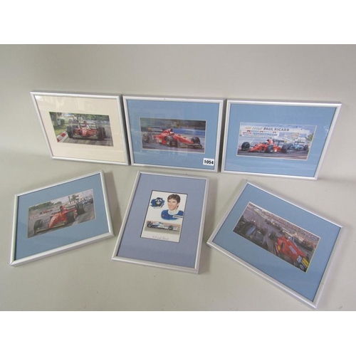 1054 - MICHAEL TURNER - SERIES OF SIX F/G COLOURED PRINTS RELATED TO MOTOR RACING, EACH APPX 15 x 12 cms