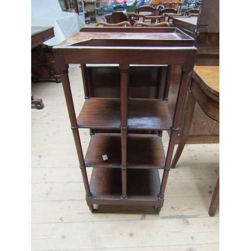 1689 - 19c MAHOGANY WHATNOT FITTED TWO SHELVES 42 x 92cms