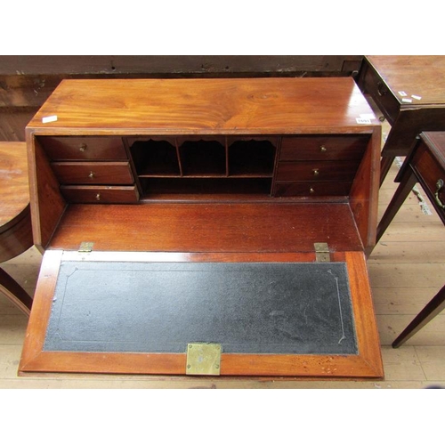 1691 - EARLY 19c MAHOGANY BUREAU WITH FALL FRONT OVER FOUR LONG DRAWERS 84 x 95cmS