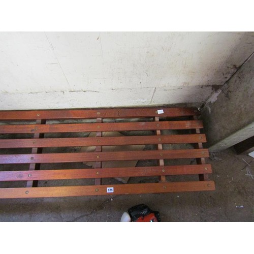 525 - LARGE LOW TEAK BENCH, 183cm l, 45cm deep, 27cm h