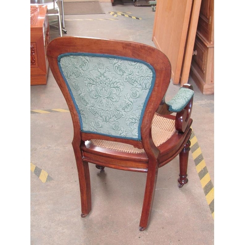 1703 - VICTORIAN STYLE CANE SEATED ARMCHAIR