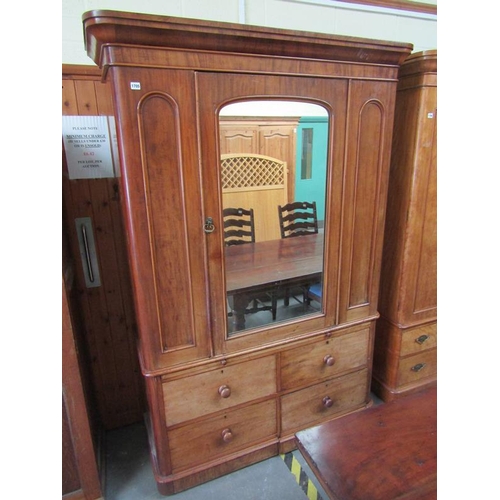 1705 - VICTORIAN MAHOGANY WARDROBE