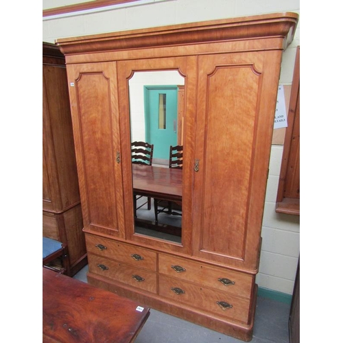 1706 - PLUM MAHOGANY VICTORIAN WARDROBE