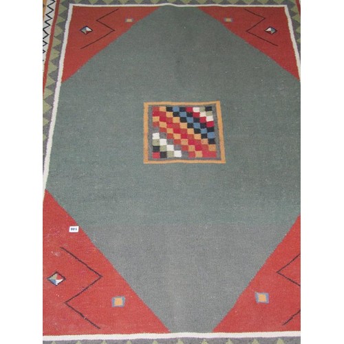 146 - THREE RUGS, 200 x 146 cms, 135cms x 75cms AND 94 x 60cms