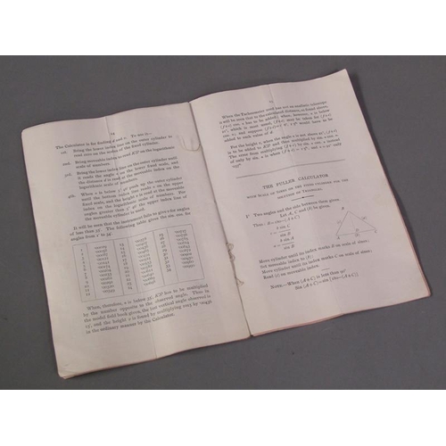 23 - Professor Fuller's Spiral slide rule manufactured by W.F Stanley & Co, c.1904 comprising of a mahoga... 