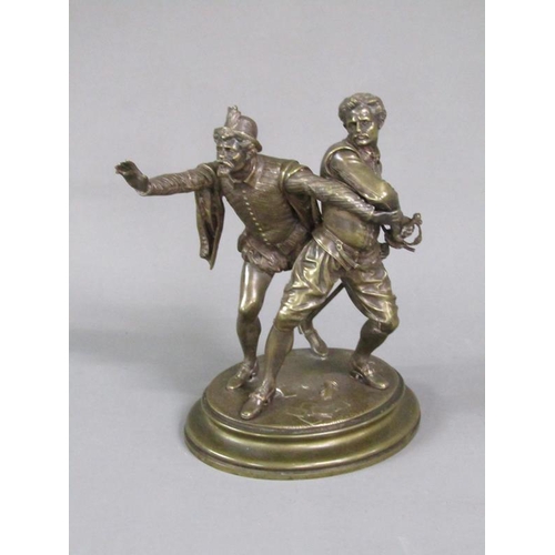 81 - Emile Guillemin (French 1841/1907) - a late 19c cast bronze figure group of two men quarrelling over... 