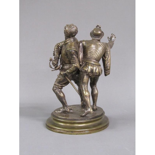 81 - Emile Guillemin (French 1841/1907) - a late 19c cast bronze figure group of two men quarrelling over... 