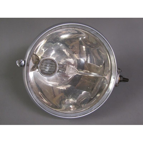 9 - A pair of French 1930's Marchal motor vehicle head lamps with attached metal plaques - AGREE A.B.T.P... 