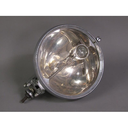 9 - A pair of French 1930's Marchal motor vehicle head lamps with attached metal plaques - AGREE A.B.T.P... 