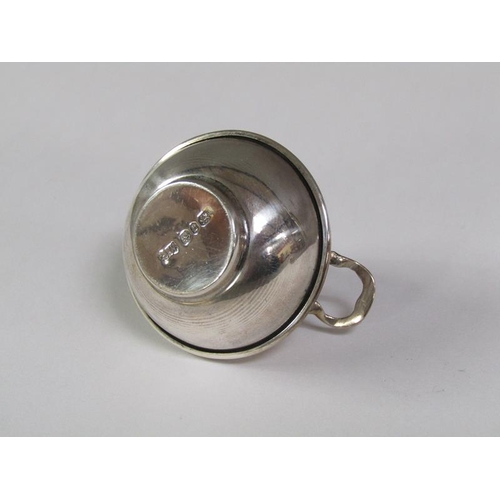 150 - A late Victorian miniature silver two handled pot with a domed cover, Birmingham 1898, 4.5cm h.