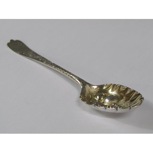 157 - Two late 18c silver Hester Batemen berry spoons, London 1775, each 17.5cm l.