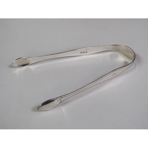 159 - A pair of late George III silver sugar tongs, 13cm l.