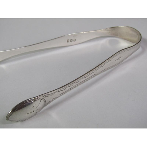 159 - A pair of late George III silver sugar tongs, 13cm l.