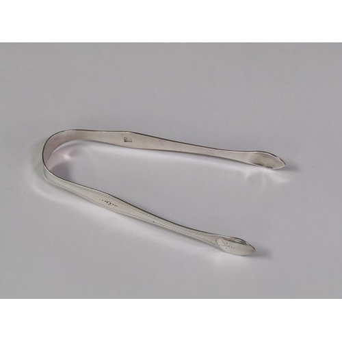 159 - A pair of late George III silver sugar tongs, 13cm l.