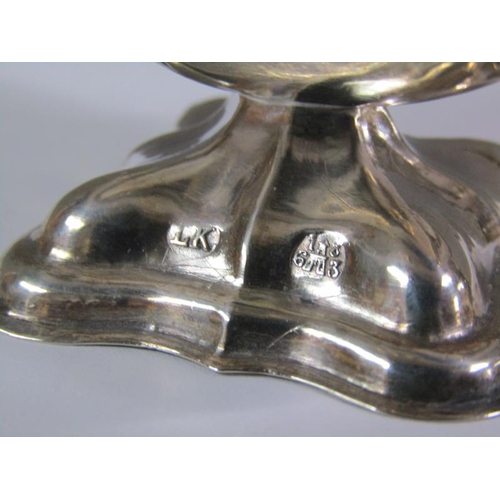 165 - A pair of 19c Continental silver table salts, Budapest 1863, each with spoons, each 6.5cm w.