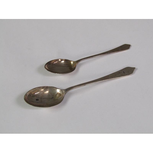 186 - A boxed set of six silver teaspoons and six coffee spoons, representing silver hall marks, Chester 1... 