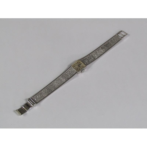 102 - A Tissot 9ct white gold ladies wristwatch, c.1975, movement no.1989755, 21.5g overall.