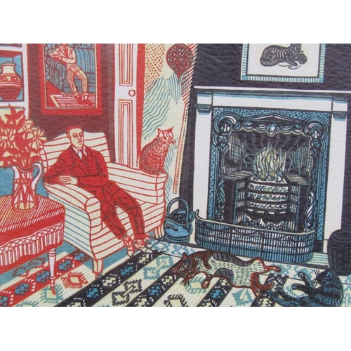 238 - Richard Bawden - two coloured engravings, Fireside, being an artists proof, framed and glazed 14cm x... 