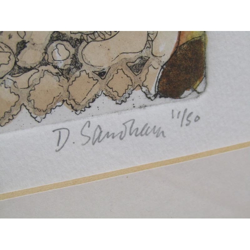 239 - Daphne Sandham - Four coloured engravings, each framed and glazed and signed and titled in pencil, '... 