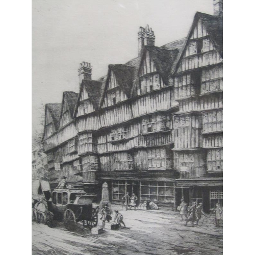 246 - Lawrence Davis - Hold Houses, Holborn, black and white etching, stamped and titled, signed in pencil... 