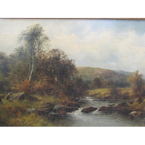 283 - Scott Callowhill - Worcester 1885 - On the Llugnry, signed and dated, oil on canvas, framed, 33cm x ... 