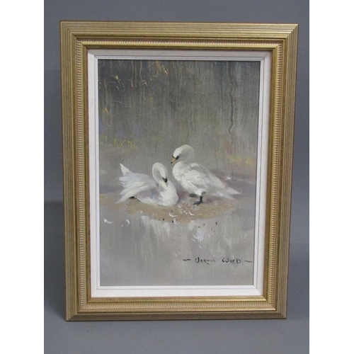 309 - Vernon Ward - Spring preening, signed, oil on canvas on board, framed, 33cm x 23cm.