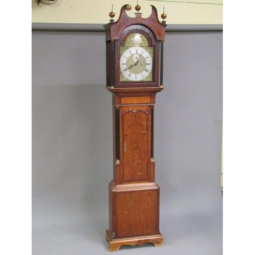 21 - A late 18c eight day longcase clock, the 30cm arch brass dial signed William Flint, Charing and havi... 