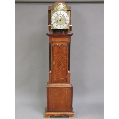 21 - A late 18c eight day longcase clock, the 30cm arch brass dial signed William Flint, Charing and havi... 