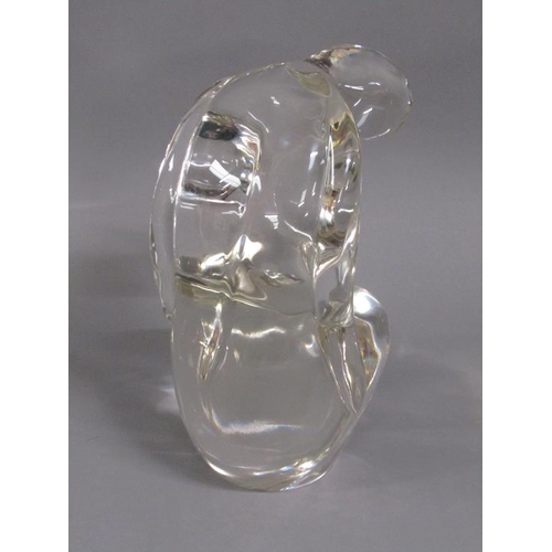 212 - A Murano ARS Roberto Cammozzo clear glass sculture - kneeling nude female, factory mark to base and ... 