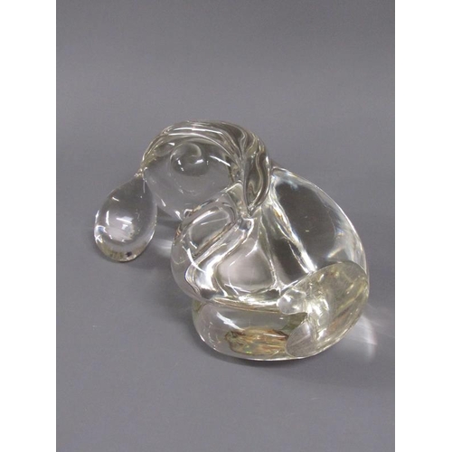 212 - A Murano ARS Roberto Cammozzo clear glass sculture - kneeling nude female, factory mark to base and ... 