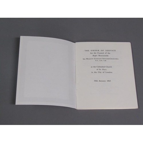 3 - A booklet - The Order of Service for the Funeral of the Right Honourable Sir Winston Leonard Spencer... 