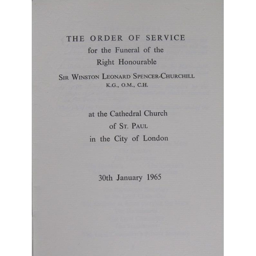 3 - A booklet - The Order of Service for the Funeral of the Right Honourable Sir Winston Leonard Spencer... 