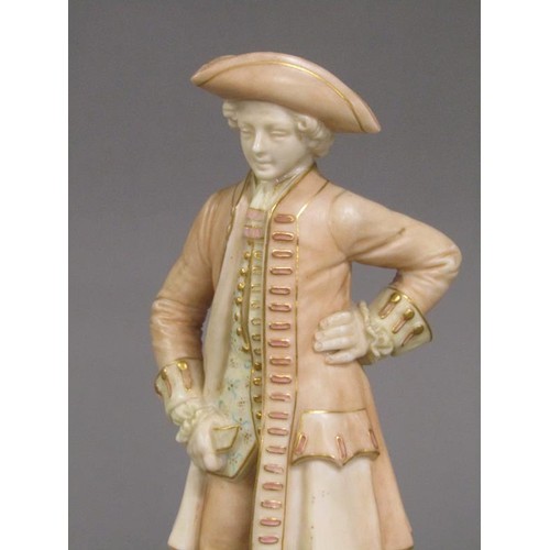 234 - A Royal Worcester figure - Gent in period costume, model no.1052, c.1891, 20.5cm h.