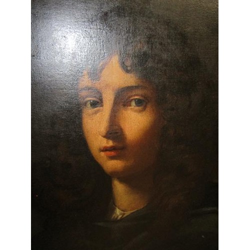 297 - Unsigned Italian 17c - Portrait of a young man, with label Thomas Agrew & Sons Ltd no.22799 to rever... 