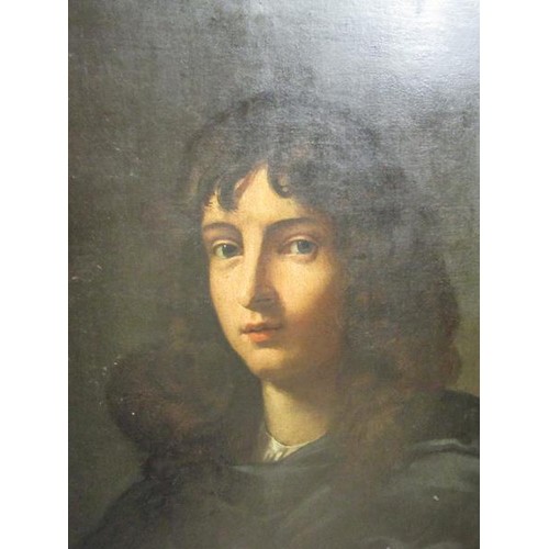 297 - Unsigned Italian 17c - Portrait of a young man, with label Thomas Agrew & Sons Ltd no.22799 to rever... 