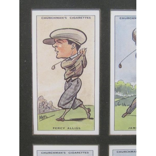 1006 - TWO FRAMED SERIES OF CIGARETTE CARDS -  PLAYERS CIGARETTES EARLY 20C HORSE AND JOCKEYS, & GOLFERS