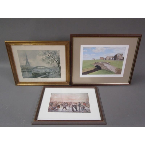 1033 - COLLECTION OF FIVE COLOURED PRINTS - VARIOUS SUBJECTS INCL. GOLF