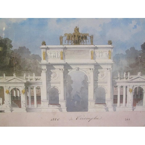 1036 - F/G COLOURED PRINT - ARC DE TRIOMPHE, 41CM X 61CM