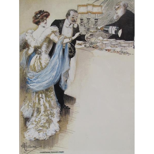 1053 - A JOILLAUME -  CHAMPAGNE PERRIER JOUET ADVERTISING PRINT, & PEYNET - ADVERTISING PRINT EACH 72CM X 5... 