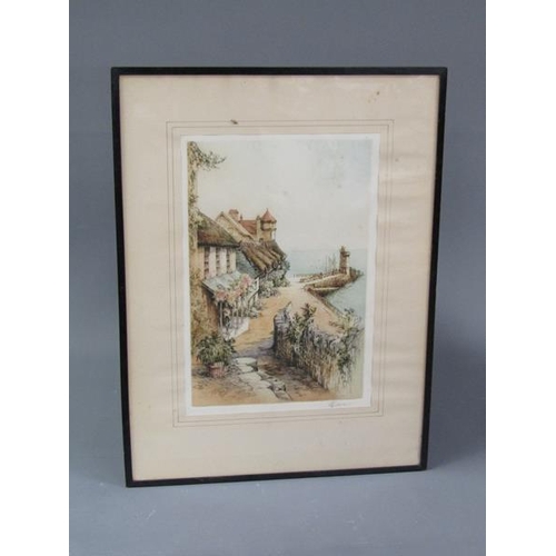 1054 - THREE F/G B&W AND COLOURED ENGRAVINGS, INCL VENICE, EACH APPROX 30CM X 19CM