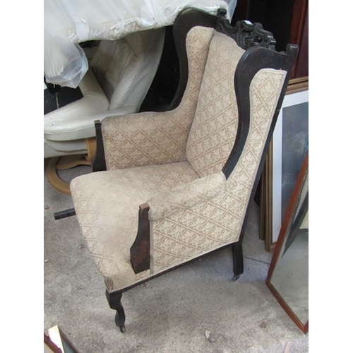 407 - VICTORIAN WING BACK ARMCHAIR