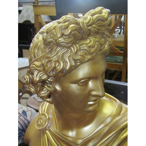 440 - LARGE PLASTER BUST AND STAND