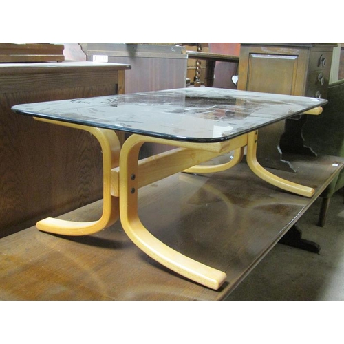 453 - GLASS TOP COFFEE TABLE