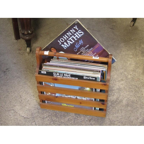 455 - RECORDS AND A MAGAZINE RACK