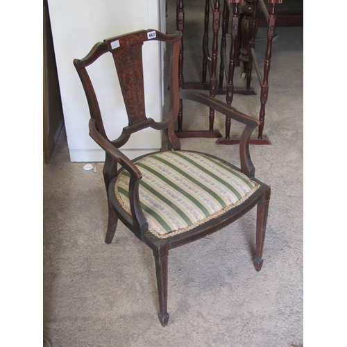 463 - EDWARDIAN INLAID ARMCHAIR